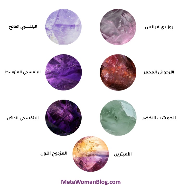 الوان حجر الجمشت
